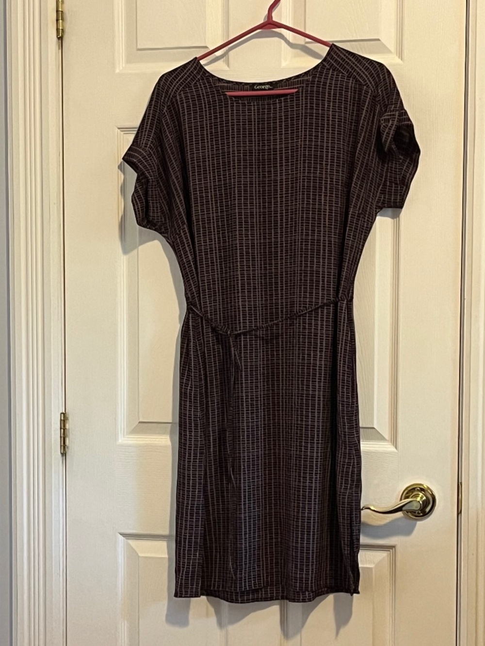 Purple narrow plaid straight fit dress